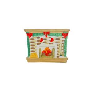 Vintage Ceramic Light-Up Fireplace Mantle Christmas Village House Decoration